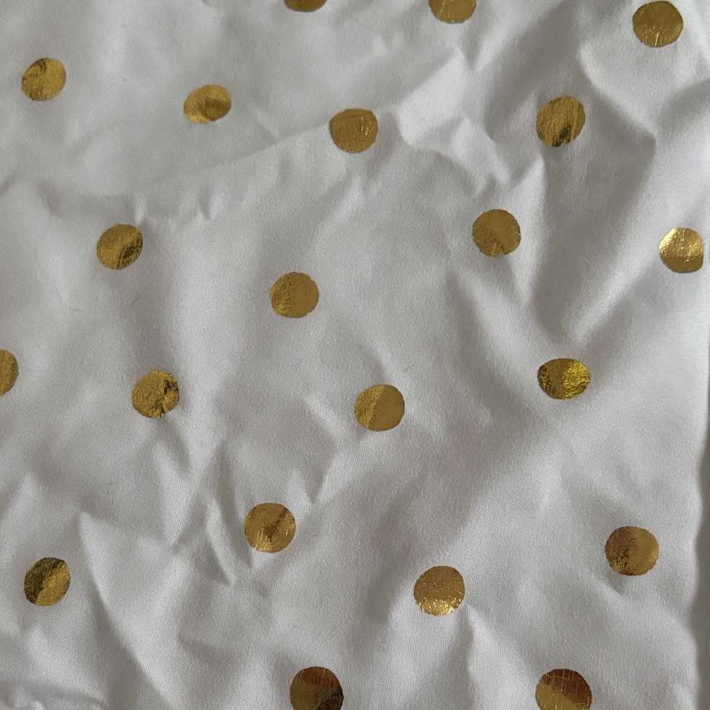 New White and Gold Polka Dot Standard Pillow Cases